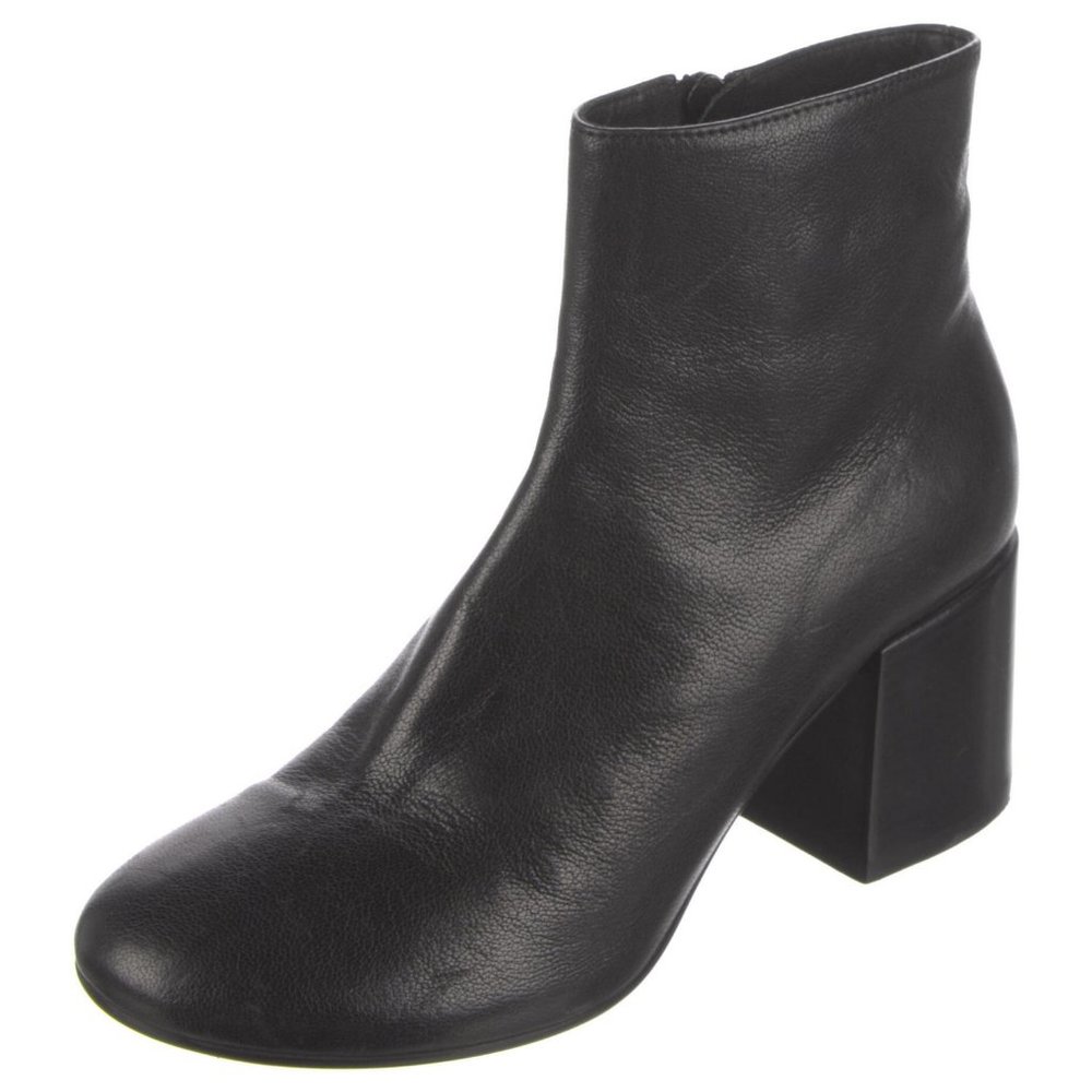 Maison Margiela MM6 ankle leather black block heel boots NEW 37 7 6.5